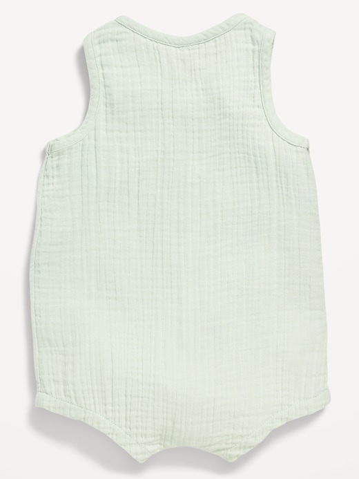 Image number 2 showing, Unisex Sleeveless Henley One-Piece Romper for Baby