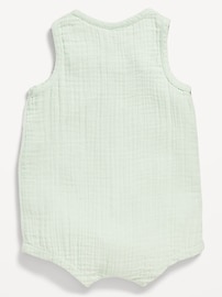 Image number 2 showing, Unisex Sleeveless Henley One-Piece Romper for Baby
