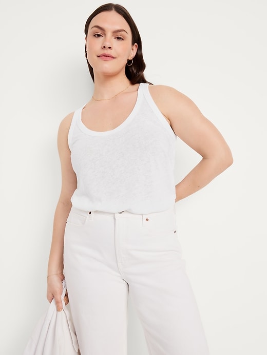 Image number 7 showing, Linen-Blend Tank Top