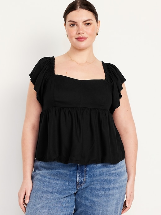 Image number 7 showing, Flutter-Sleeve Crepe Top