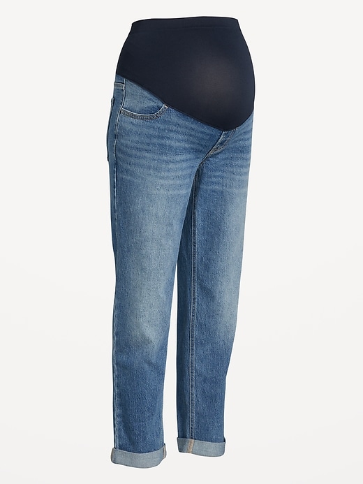 Image number 8 showing, Maternity Full Panel Boyfriend Straight Jeans