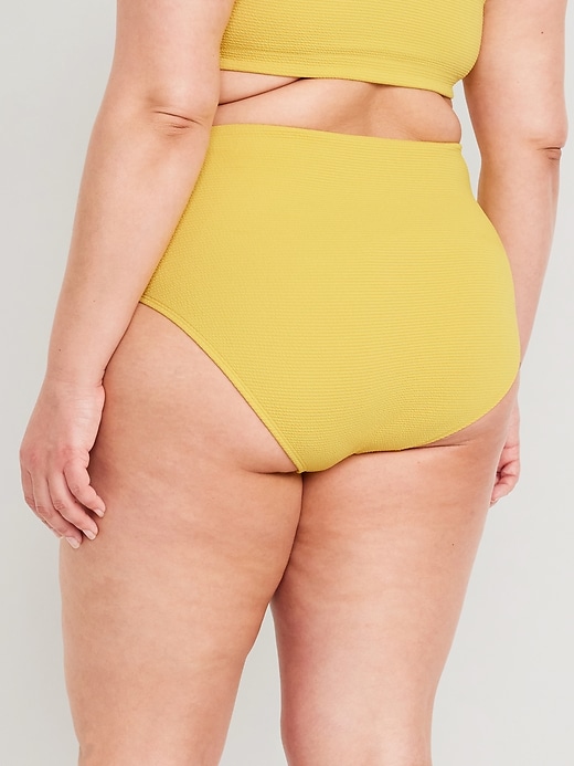 Image number 8 showing, High-Waisted French-Cut Puckered Bikini Swim Bottoms