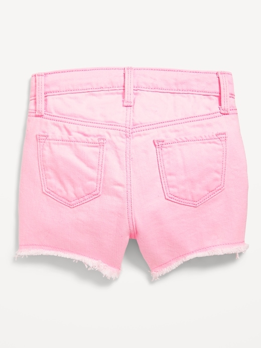 View large product image 2 of 2. High-Waisted Pop-Color Jean Shorts for Toddler Girls