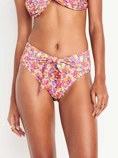 High-Waisted Bikini Swim Bottoms