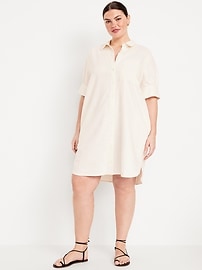 Linen-Blend Shirt Dress