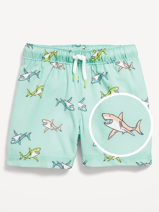 View large product image 1 of 1. Matching Printed Swim Trunks for Baby