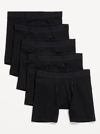 Image number 1 showing, 5-Pack Soft-Washed Boxer Briefs -- 6.25-inch inseam