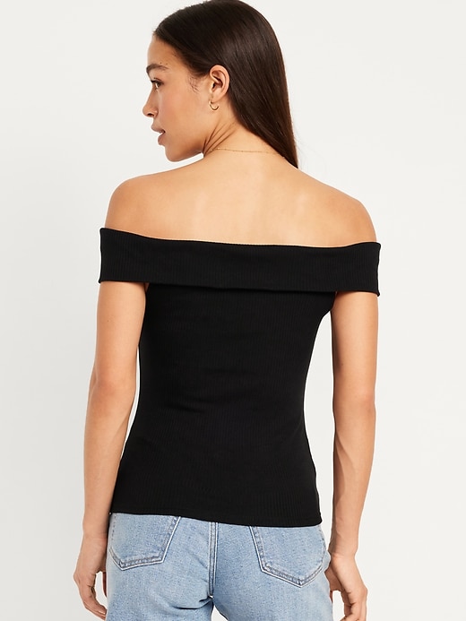 Image number 2 showing, Off-Shoulder Ribbed Top