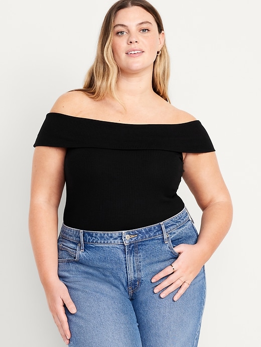 Image number 7 showing, Off-Shoulder Ribbed Top