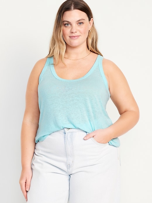 Image number 4 showing, Linen-Blend Tank Top