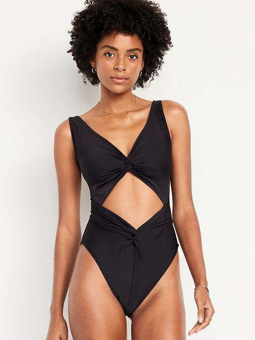 Cutout One-Piece Swimsuit | Old Navy