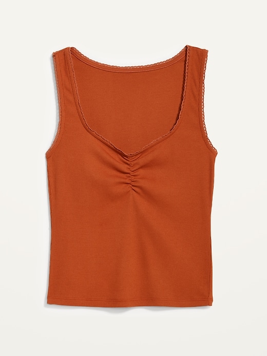 Image number 4 showing, Cinched Rib-Knit Crop Tank Top