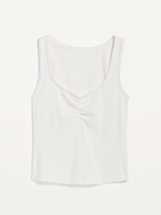 Image number 4 showing, Cinched Rib-Knit Crop Tank Top