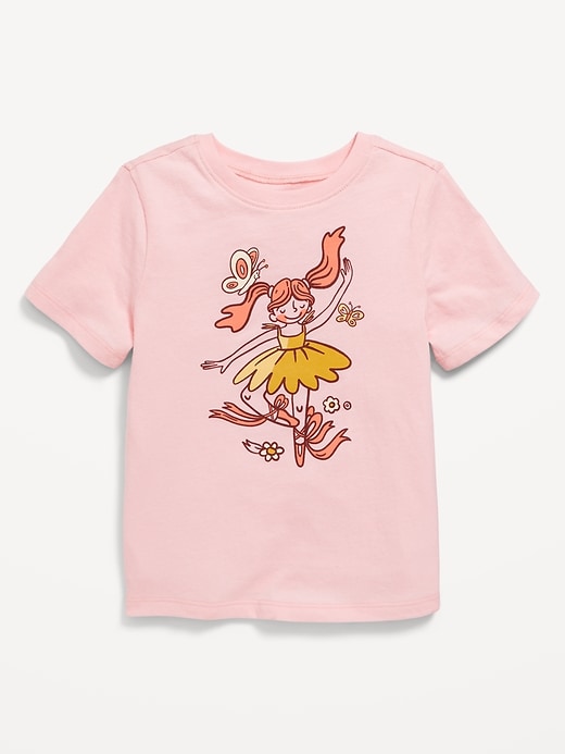 Voir une image plus grande du produit 1 de 2. T-shirt à manches courtes à imprimé pour toute-petite fille