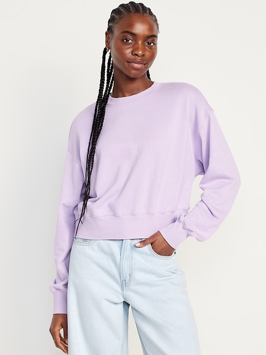 Image number 1 showing, French-Terry Drop-Shoulder Sweatshirt