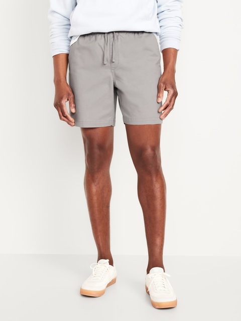 Pull-On Twill Jogger Shorts -- 7-inch inseam