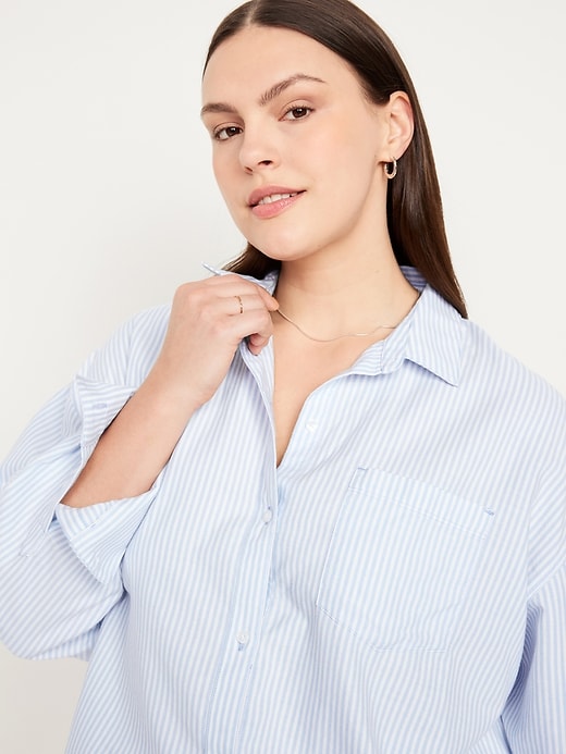 Image number 4 showing, Oversized Button-Down Boyfriend Shirt