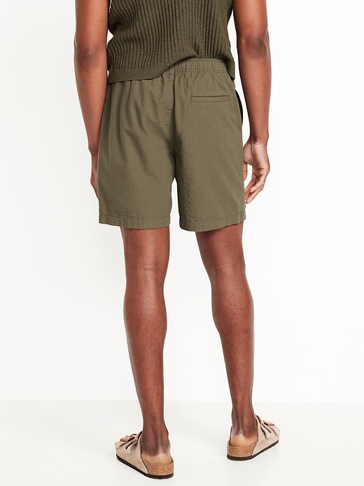 Image number 4 showing, Seersucker Jogger Shorts -- 7-inch inseam