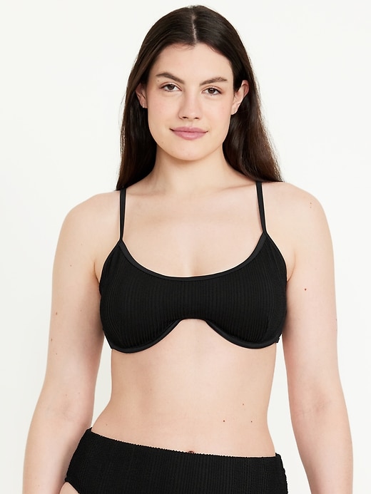 Image number 4 showing, Ribbed Underwire Bikini Swim Top