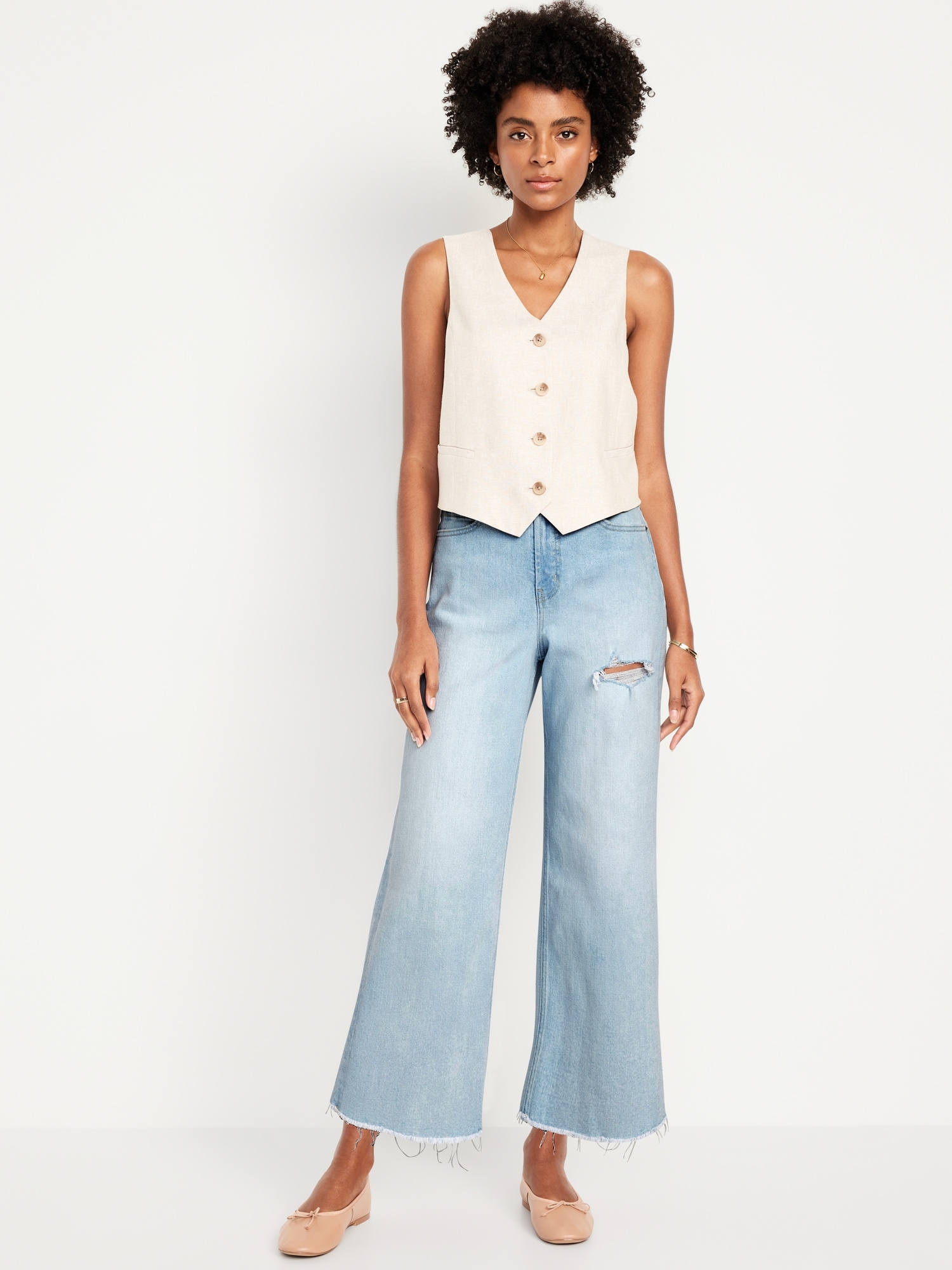 Extra High-Waisted Wide-Leg Crop Jeans | Old Navy