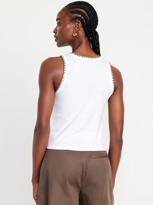 Image number 2 showing, High-Neck Crop Tank Top