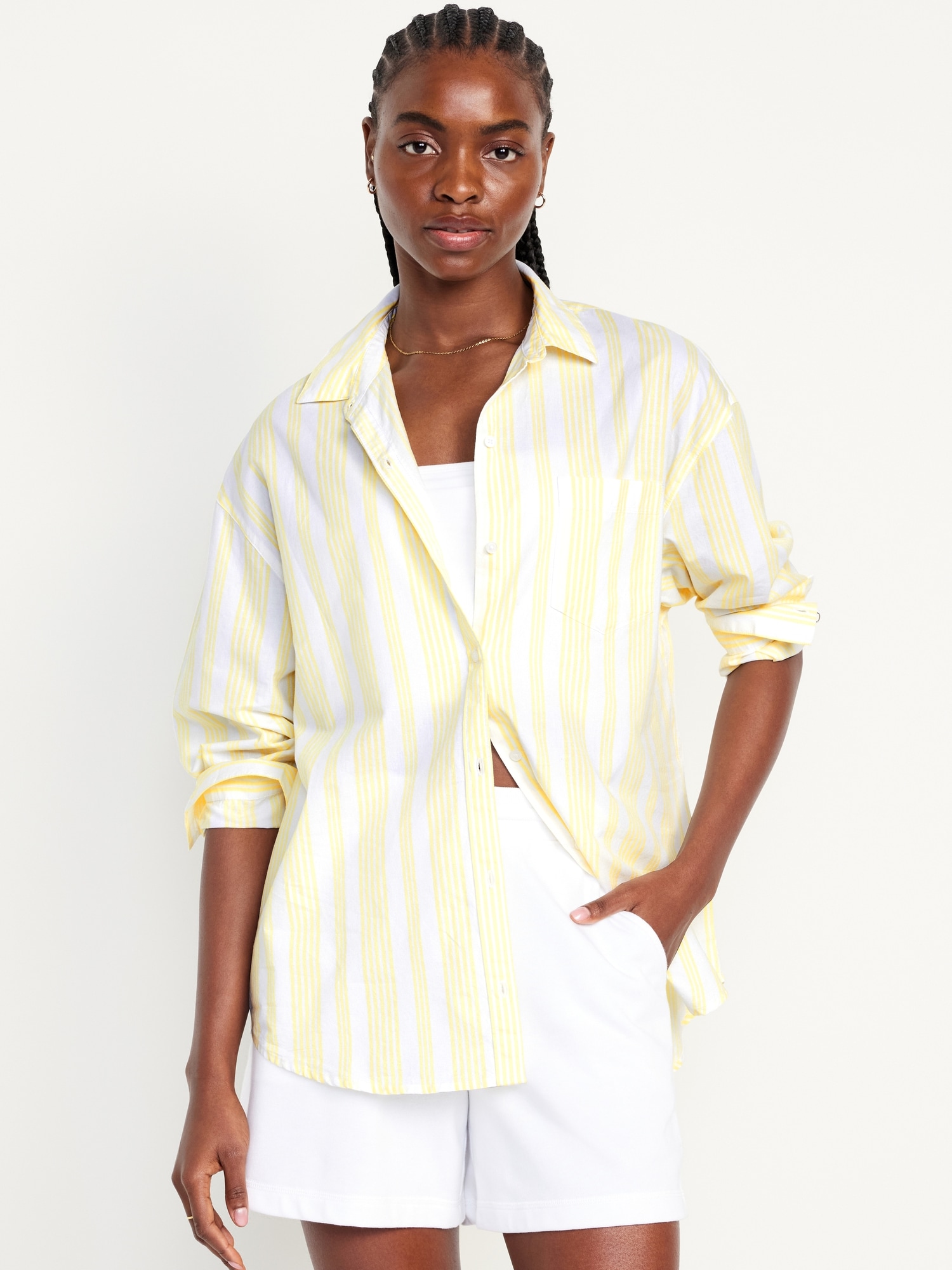 Oversized Button-Down Boyfriend Shirt