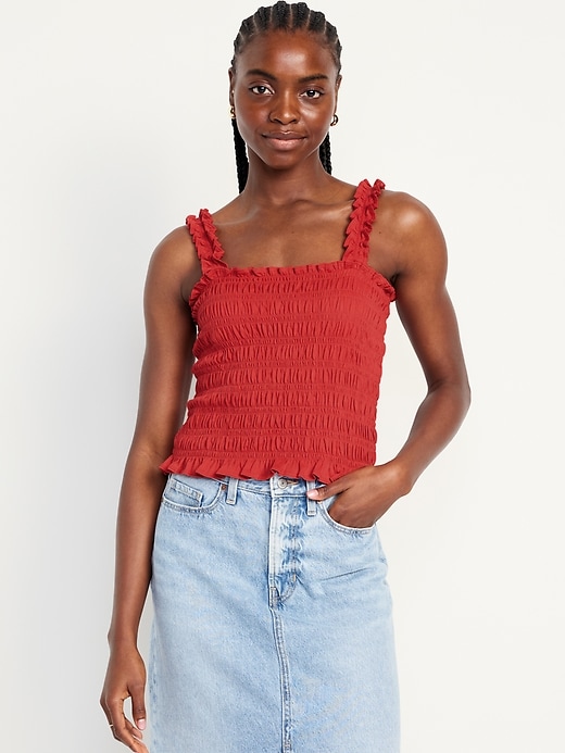 Image number 1 showing, Fitted Smocked Tank Top