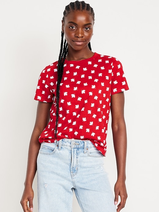 L'image numéro 1 présente T-shirt passe-partout ras du cou à motif