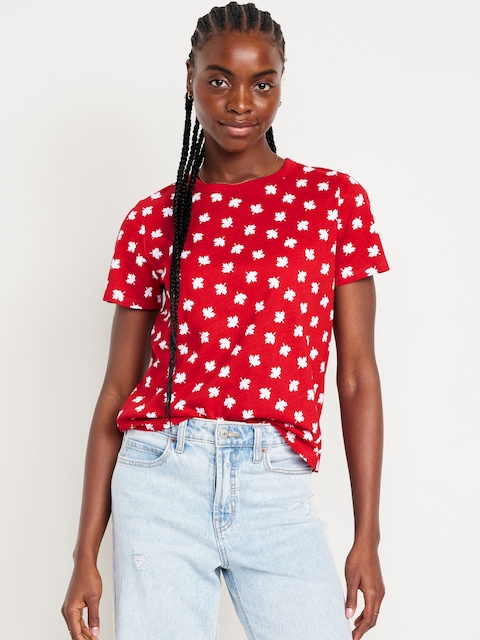 T-shirt passe-partout ras du cou à motif - Feuille D’Érable