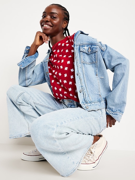 L'image numéro 3 présente T-shirt passe-partout ras du cou à motif