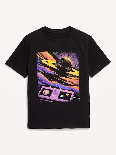 Short-Sleeve Graphic T-Shirt for Boys - Light Black Heather