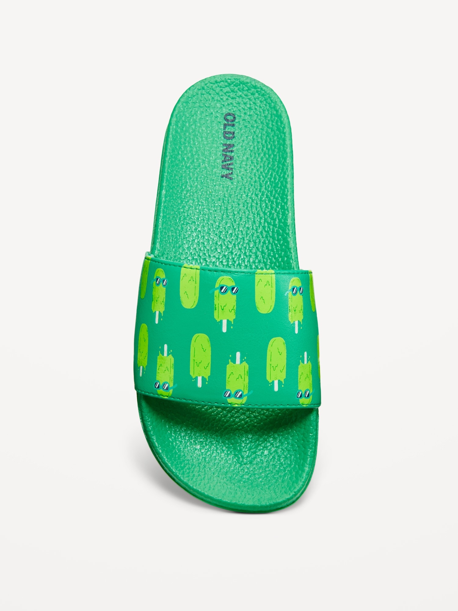 Printed Faux-Leather Pool Slide Sandals for Boys