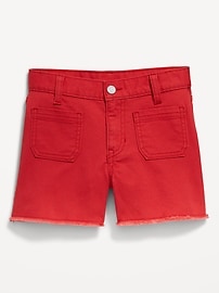 View large product image 4 of 5. High-Waisted Pocket Frayed-Hem Shorts for Girls