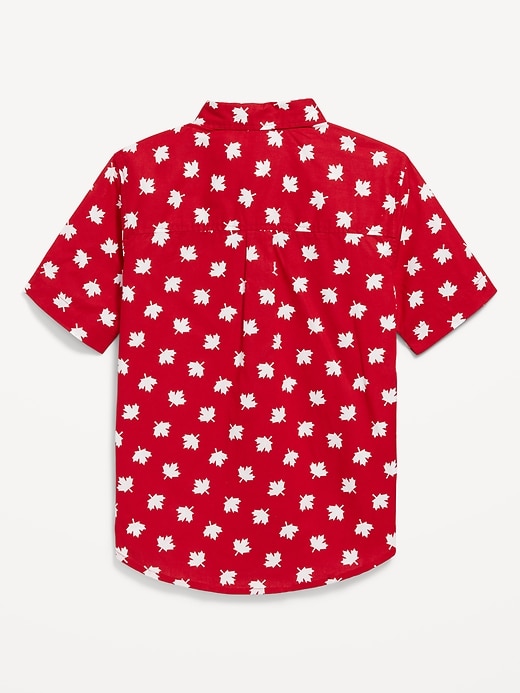 View large product image 2 of 2. Printed Poplin Pocket Shirt for Boys