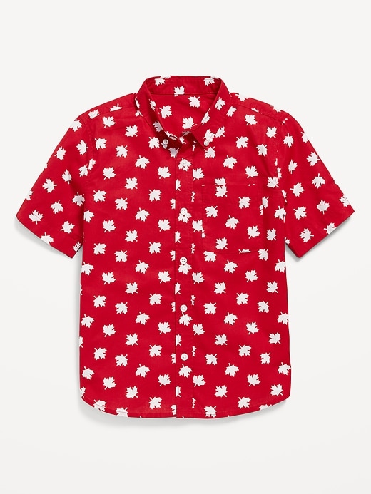 View large product image 1 of 2. Printed Poplin Pocket Shirt for Boys