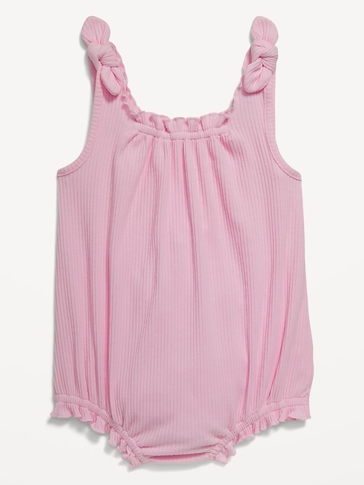 View large product image 1 of 2. Sleeveless Tie-Shoulder One-Piece Romper for Baby