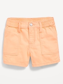 Voir une image plus grande du produit 4 de 5. Short en denim utilitaire à taille haute élastique pour Fille