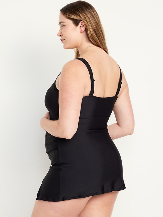 Image number 2 showing, Maternity Scoop Neck Swim Dress