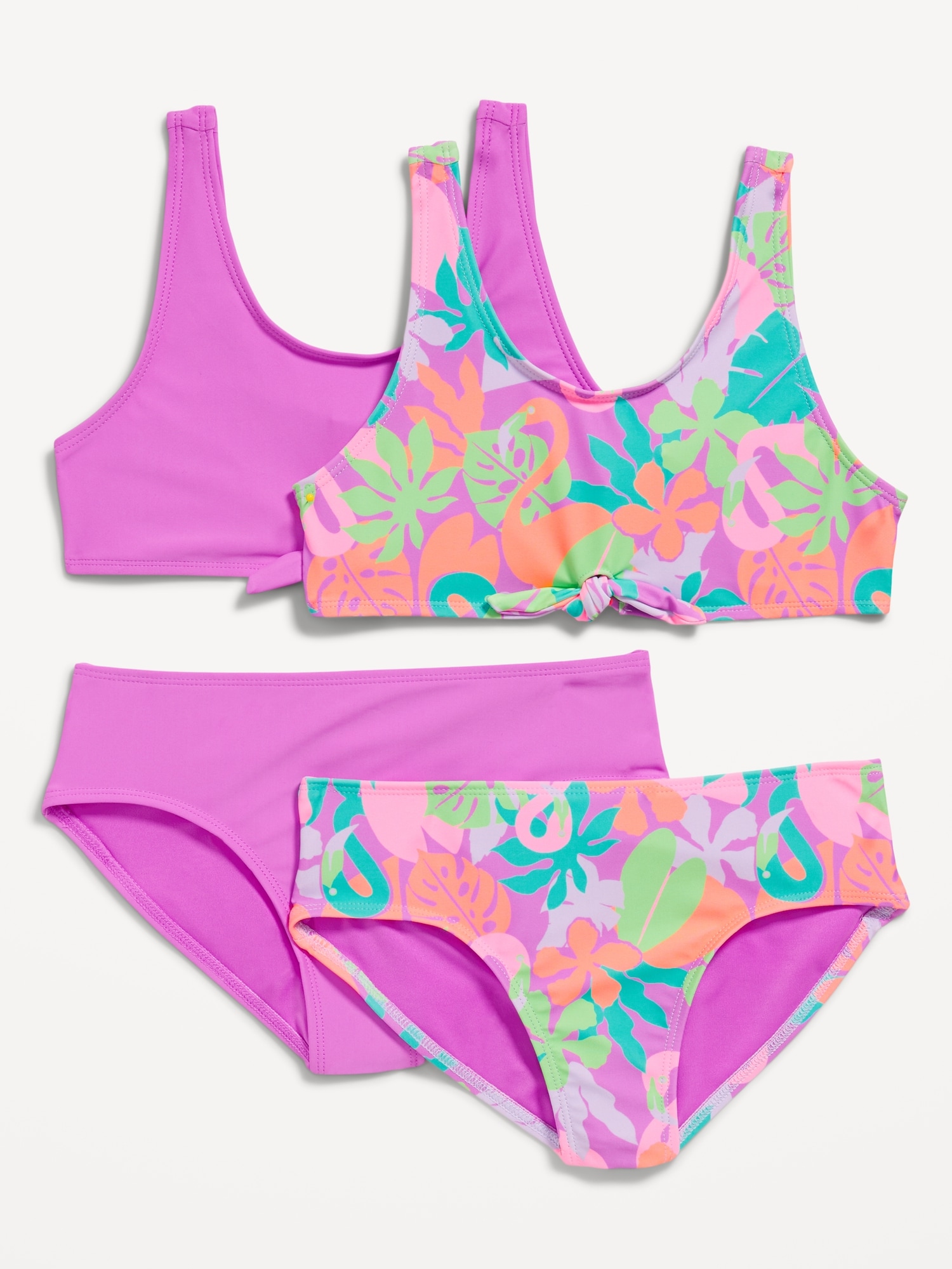 Tie-Front Bikini Swim Set 2-Pack for Girls