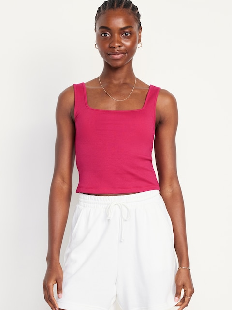 Ultra-Crop Rib-Knit Tank Top
