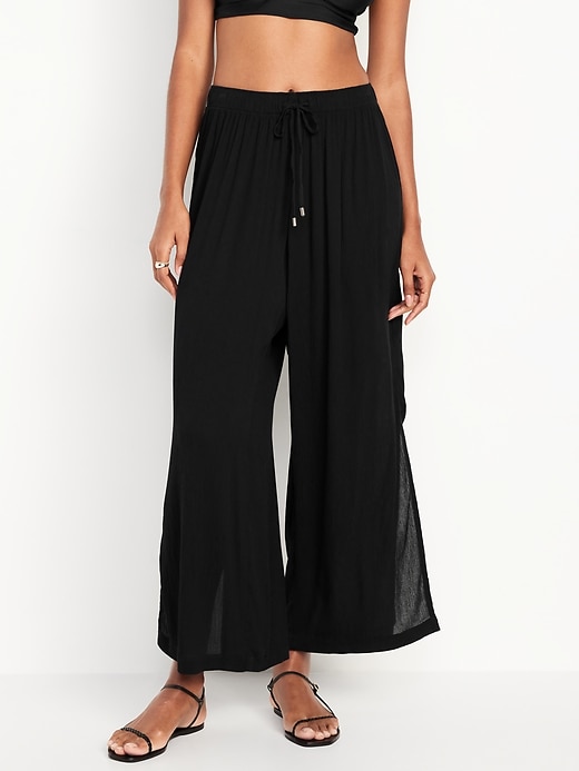 High waisted swim cover up pants hotsell