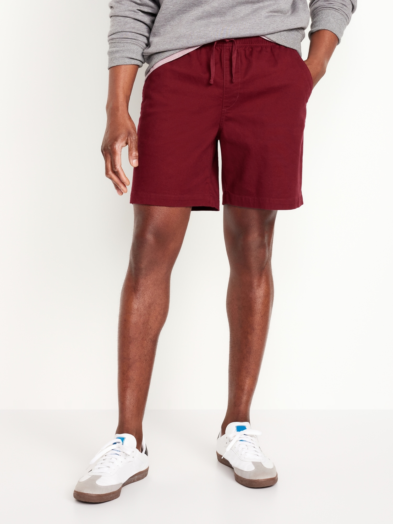 Pull-On Twill Jogger Shorts -- 7-inch inseam