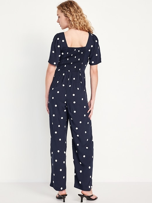 Image number 8 showing, Waist-Defined Puff-Sleeve Jumpsuit