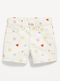 View large product image 4 of 5. High-Waisted Frayed-Hem Twill Shorts for Girls