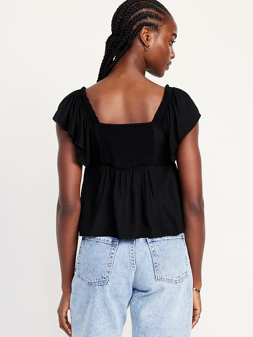 Image number 2 showing, Flutter-Sleeve Crepe Top