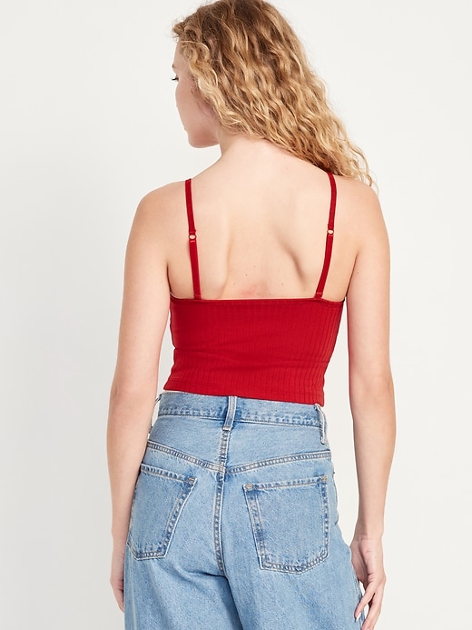 Image number 2 showing, Fitted Ultra-Crop Ribbed Cami