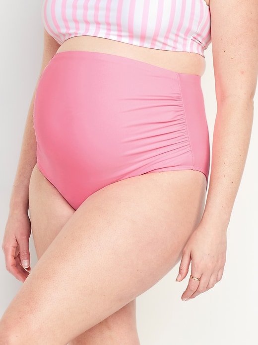 Image number 1 showing, Maternity High-Waisted Swim Bottoms