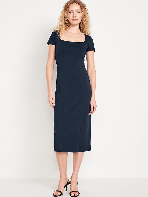 Image number 1 showing, Square-Neck Midi Dress