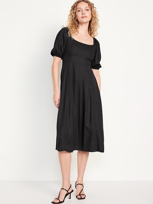 Image number 1 showing, Fit & Flare Crepe Midi Dress