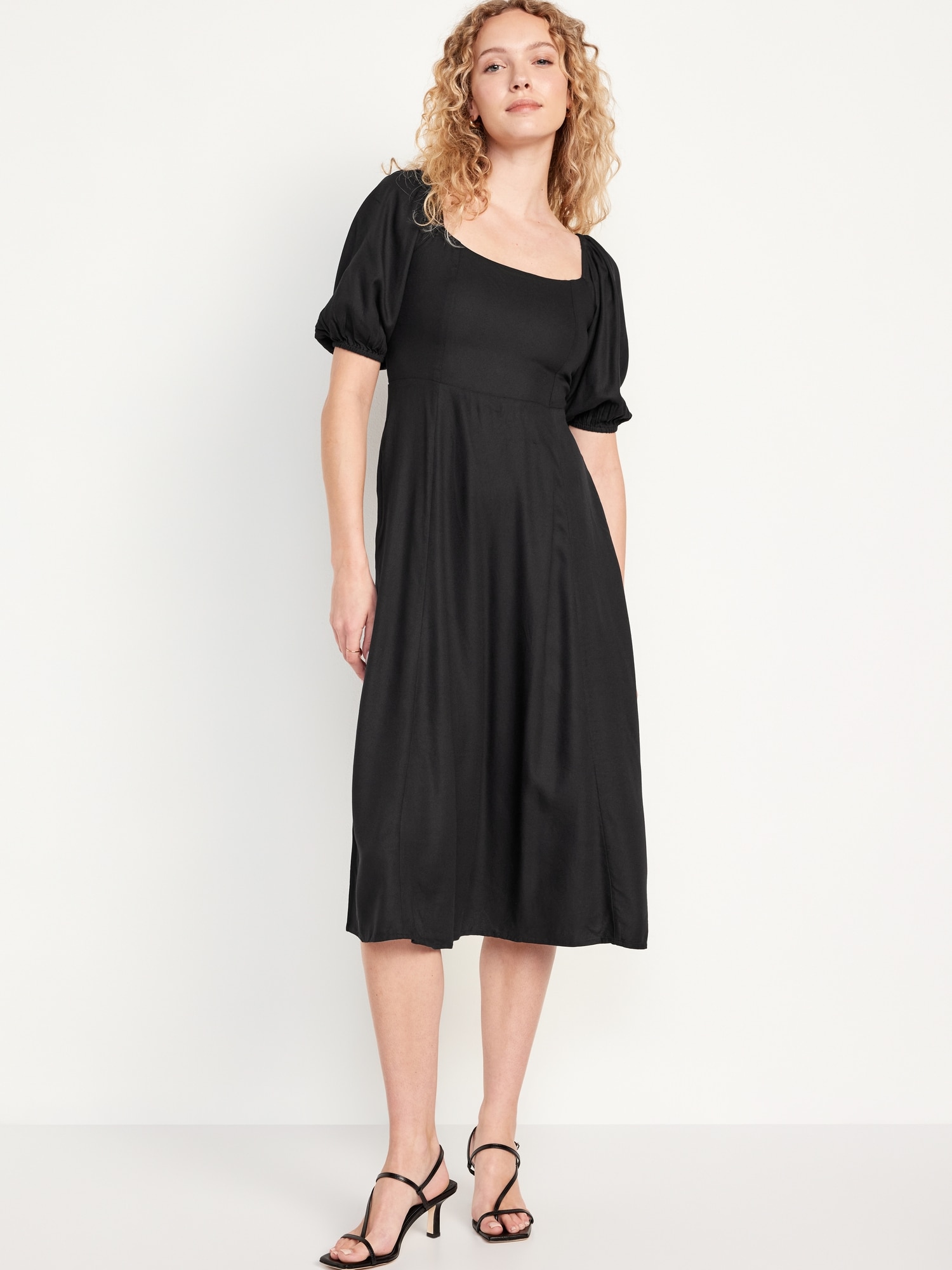 Fit & Flare Crepe Midi Dress